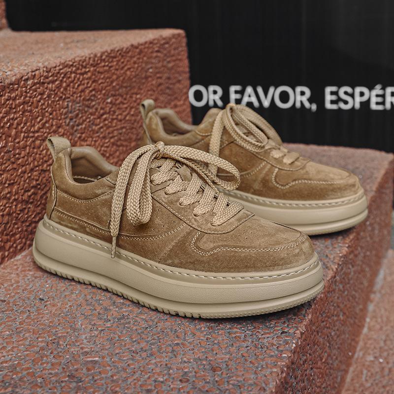 

Модный тренд 2025 Мужские повседневные кеды Маленькие кожаные туфли Британские туфли для поездок Замшевые одинарные туфли Повседневная обувь Dexun 38