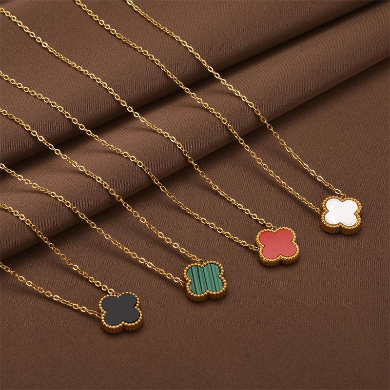 High-Grade Four-Leaf Clover Necklace Light Luxury Titanium Steel Does Not Lose Colour Jewelry Simple Temperament Female Collarbone Chain