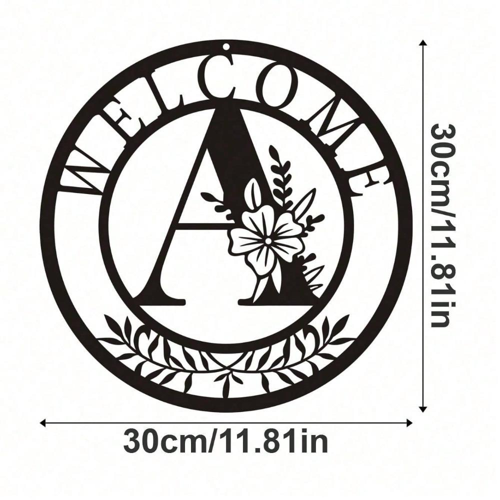 Metal Wall Plaque Classic Letter Design Hanging Decor Creative Art Home Gift