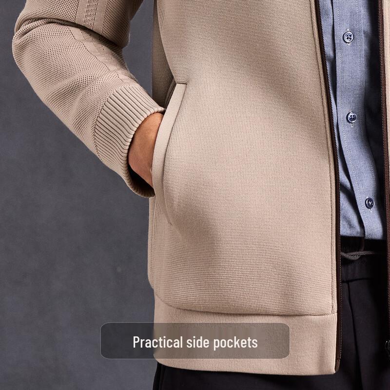 Antonio Men's Detachable Hooded Merino Wool Blend Jacket