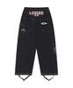 Lujeoseukeulleob Weite Bootcut Jeans Indigoblau