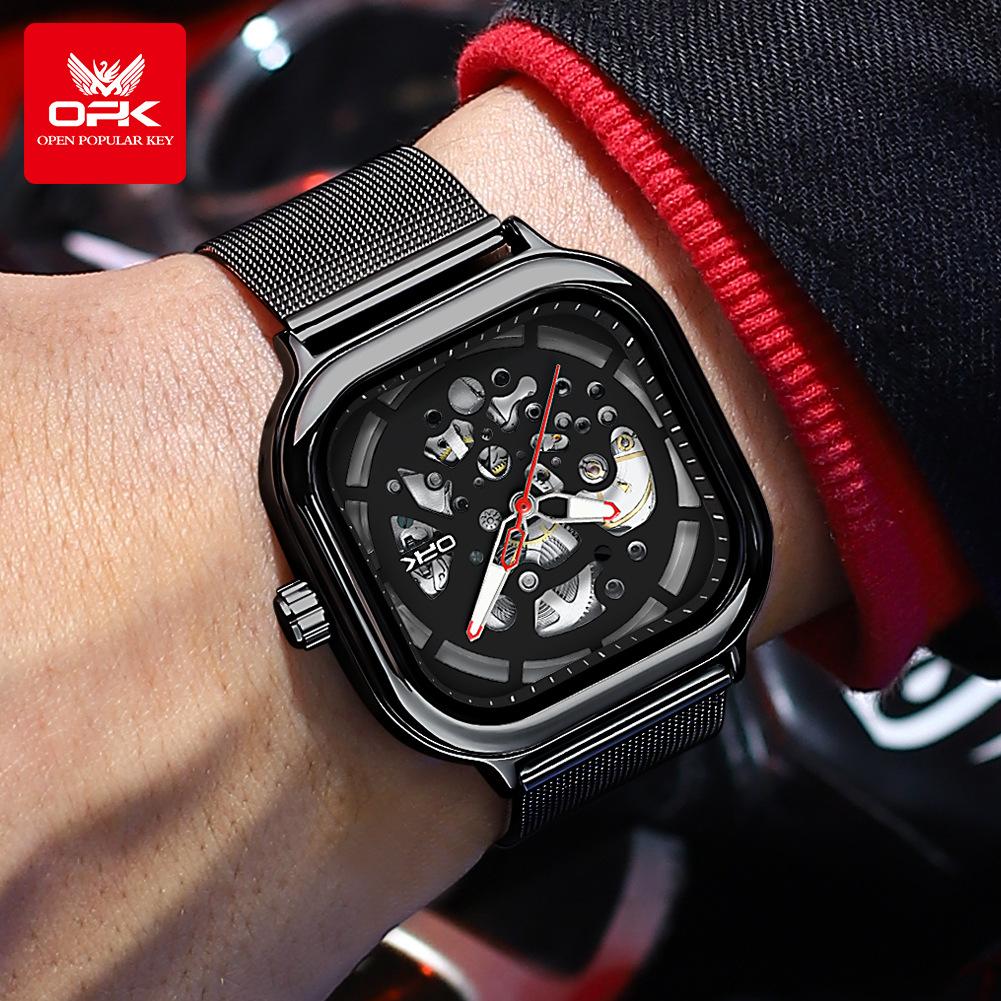 OPK Brand Watch Personality Classic Personality Square Dial Mechanical Watch Men Watch Men