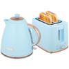 1.7L 3000W Fast Boil Kettle & 2 Slice Toaster Set, Kettle and Toaster Set with Auto Shut Off, Browning Controls, Light Blue