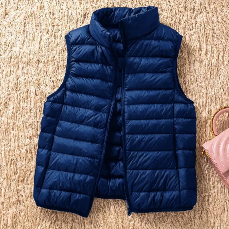 Gilet Leggero da Donna con Collo Alto per Autunno/Inverno Giacca Minimalista Monocolore