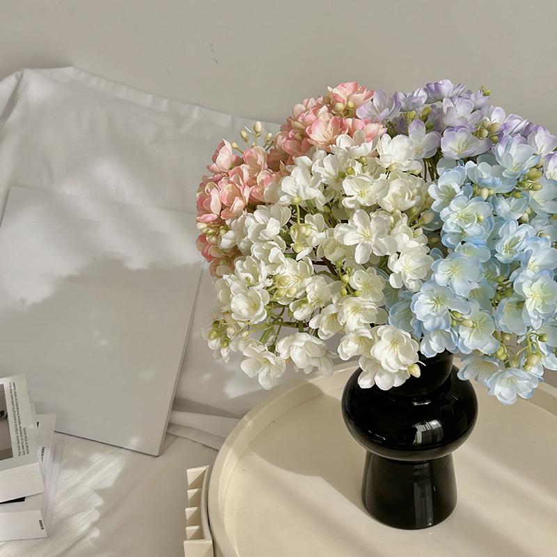 4pcs/bundle Fake Flower Elegant Silk Flower Home Vase Decor Simulated Jasmine Flower Home Hotel Shopping Mall Decoration 40cm
