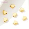 18K Real Gold Plated Brass Heart Shape Spacer Beads For Bracelets Making,Separators For Beads,DIY Beading Jewelry Accessories