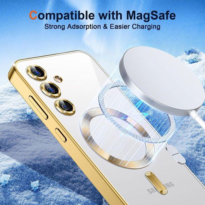 Coque de Protection - BOOLING - Samsung Galaxy S25 FE - Silicone Anti-jaunissement - Anneau Magnétique - Doré