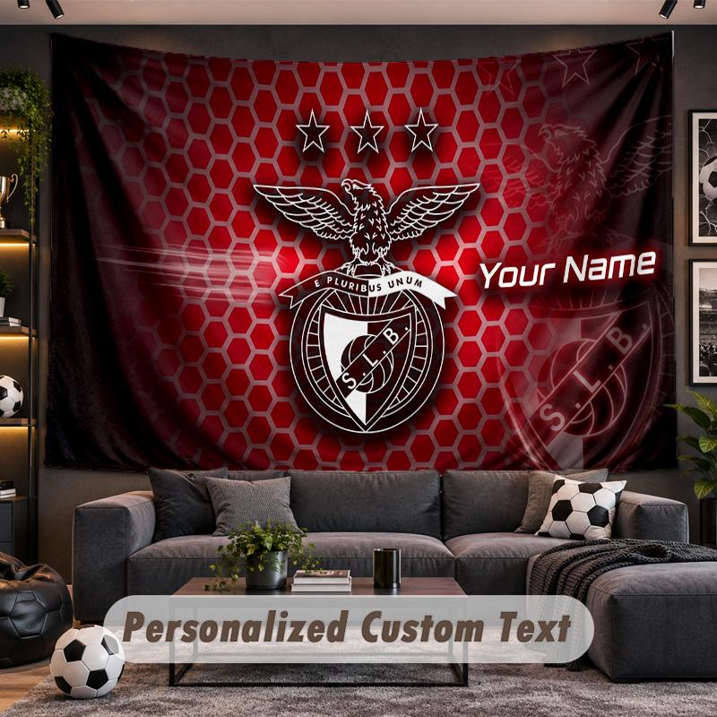 Benfica FC Personalized Tapestry Support Custom Name, Wall Art Home Decoration