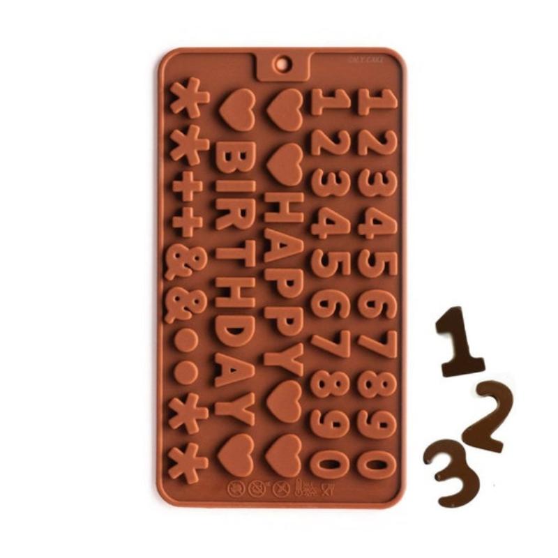 Silicone Alphabet and Number Mold Set for Cake Decorating Chocolate Fondant Candy Letters Numbers Symbols DIY Baking Tools