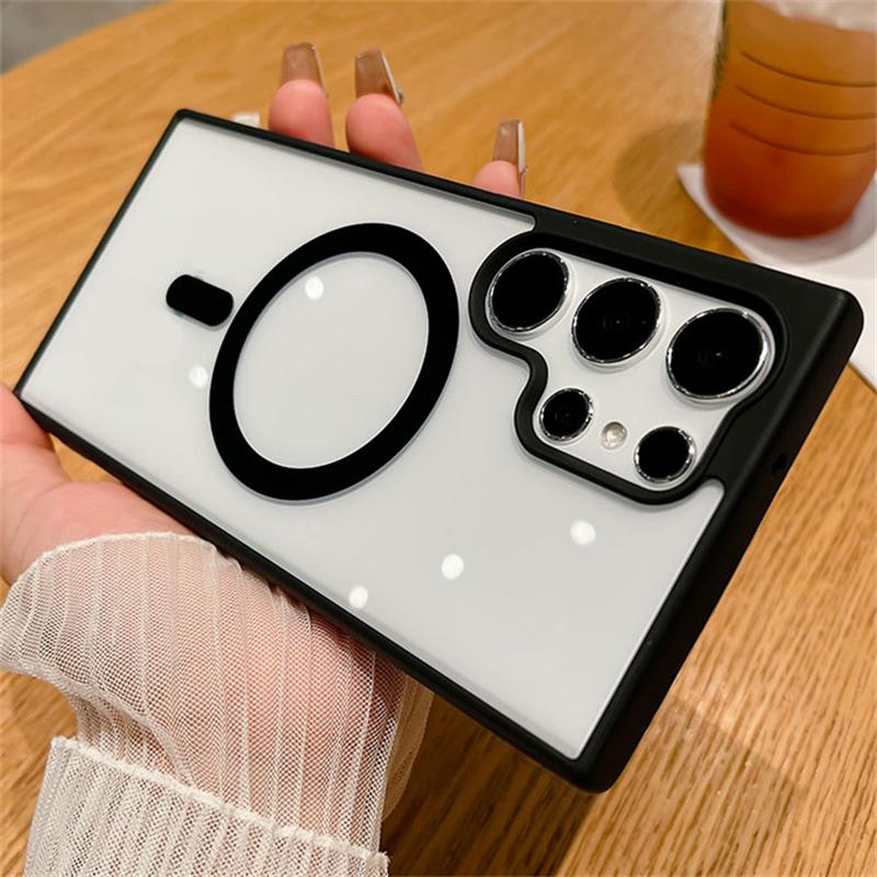Magnetic For Magsafe Phone Case For Samsung Galaxy S25 S22 Ultra Plus Wireless Charge Cases For Samsung S24 S23 Ultra Plus Cover