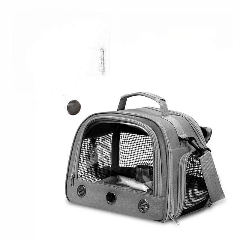 Portable Bird Parrot Cage Carrier Breathable Travel Bag with Perch Tray Curtain - Backpack Style Birdcage for Easy Transport