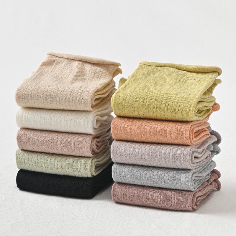 5 Pairs of Women's Summer Thin Cotton Hollow Mesh Pile Socks