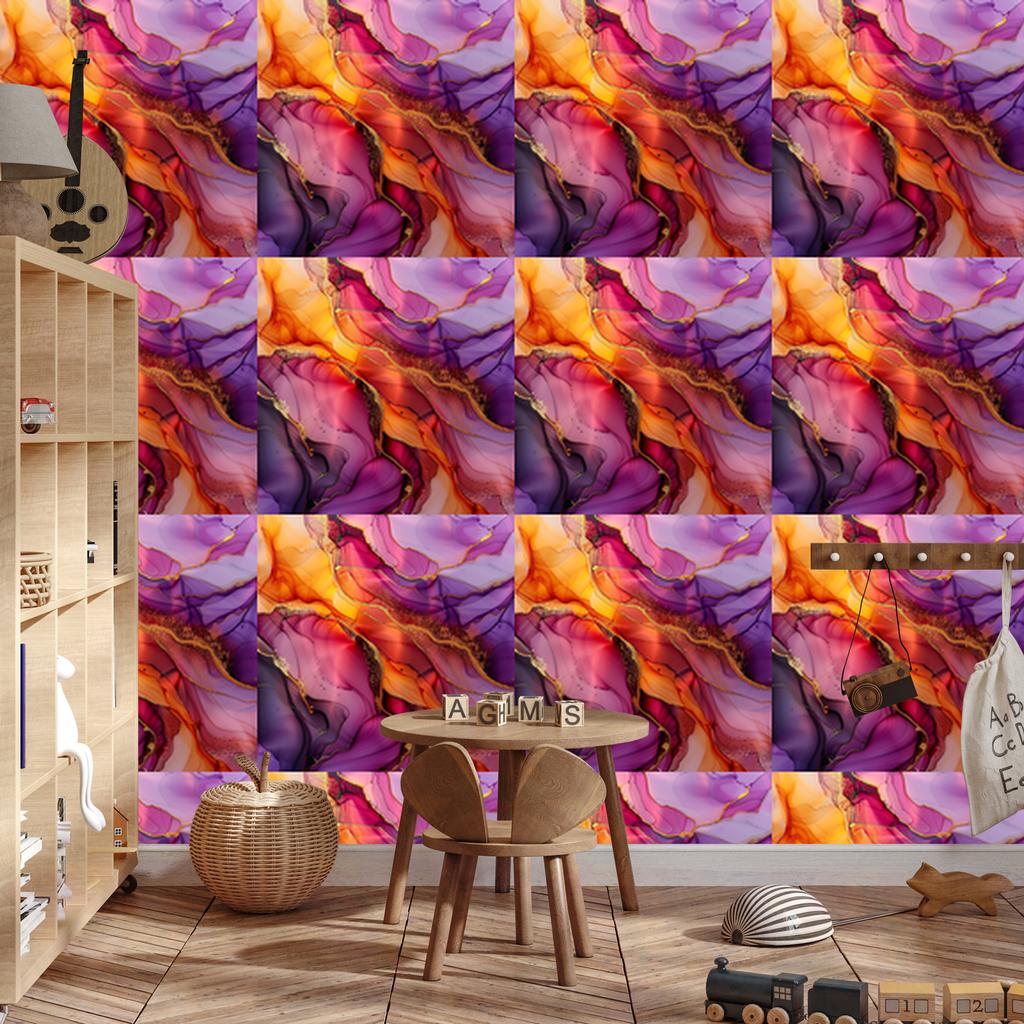 Ink Violet, Red and Purple Wallpaper for Living Room and Bedroom 50x1000