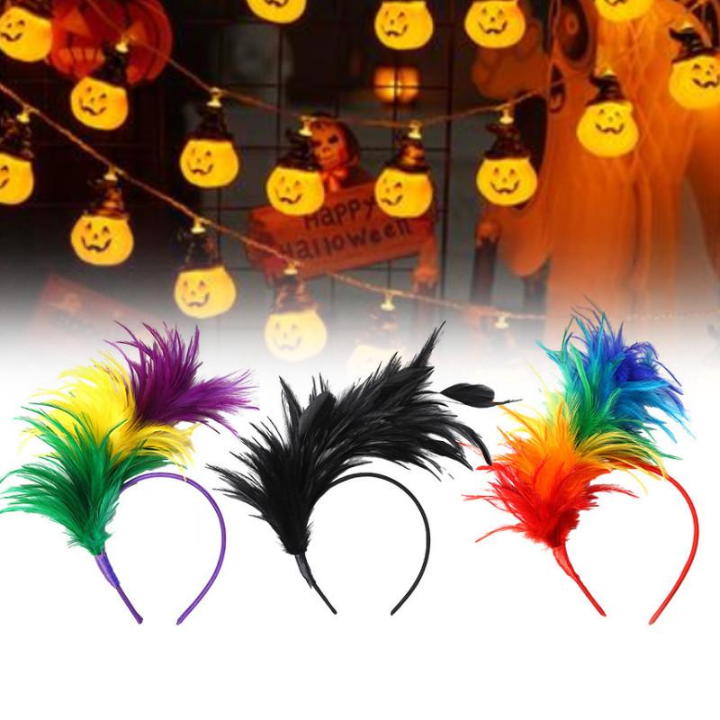 New Retro Rainbow Feather Headband For Kids Ideal For Halloween Parties And Celebrations