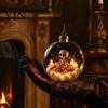 Festive Hanging Decoration Halloween Clear Ball Decoration, Glowing Sphere Ornament with Skeleton, Pendants Pumpkin, Spider Web, Black Cat Decor,
