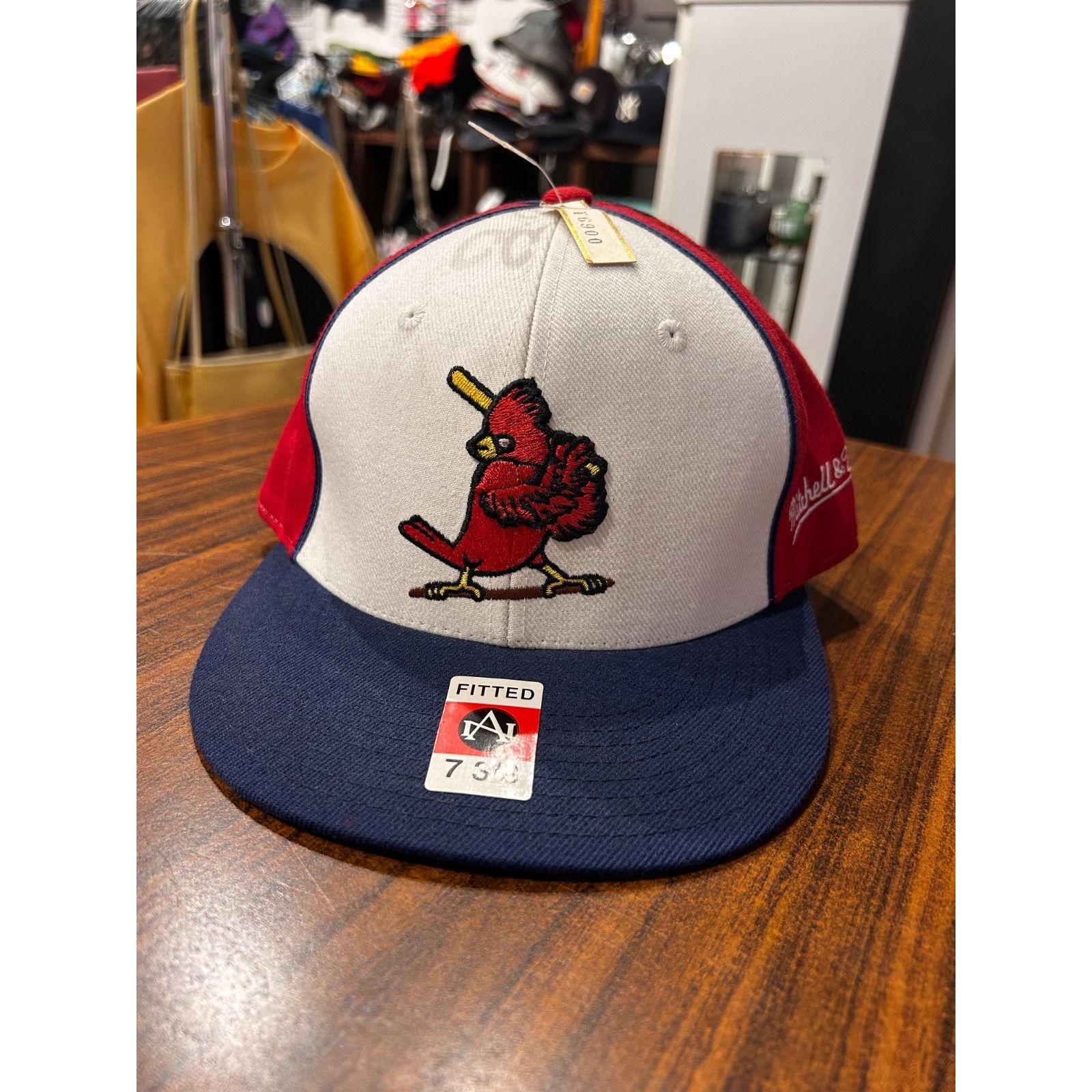 Used A-1931 Mitchell & Ness Mitchell & Ness MLB St. Louis Cardinals St. Louis Cardinals Plain Sporty Cap Cap Baseball Cap 7 3/8 Dead Stock