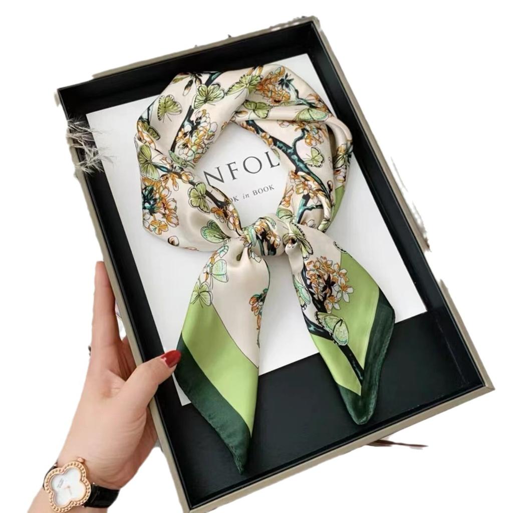 New silk scarf square scarf high-end women's versatile fashion simulation silk silk scarf scarf mulberry silk 71 small square scarf