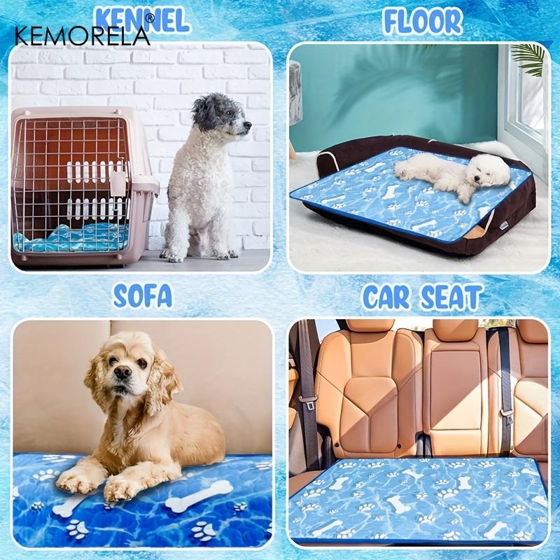 KEMORELA Large Dog Cooling Pad Self-Cooling Ice Silk Pad Washable Pet Dog Cooling Mat for Summer Comfortable Dogs And Cats