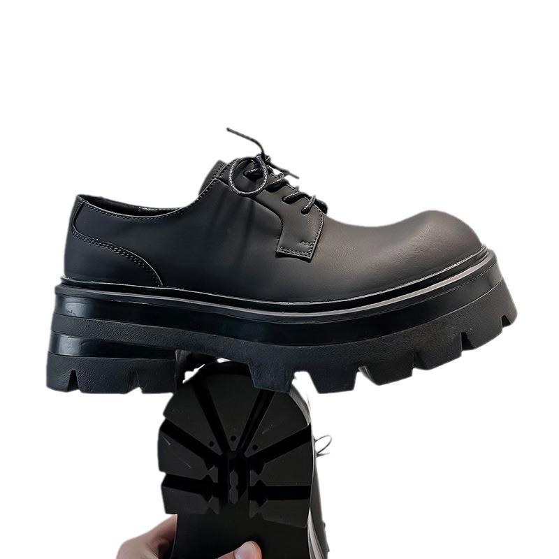 Skórzane buty męskie casualowe biznesowe wizytowe podwyższające matowe buty derby z dużą główką wysokiej klasy brytyjskie buty ślubne 8234-A