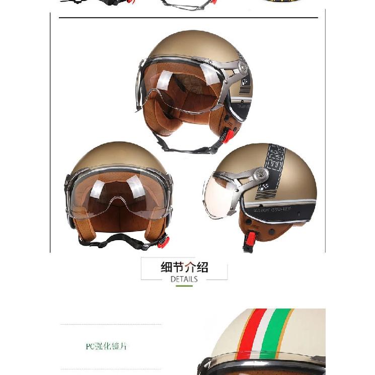 Retro Open Face 3/4 Motorcycle Motorbike Helmets Vintage Chopper Capacete De Moto Bike Cascos Scooter With For Men Women DOT