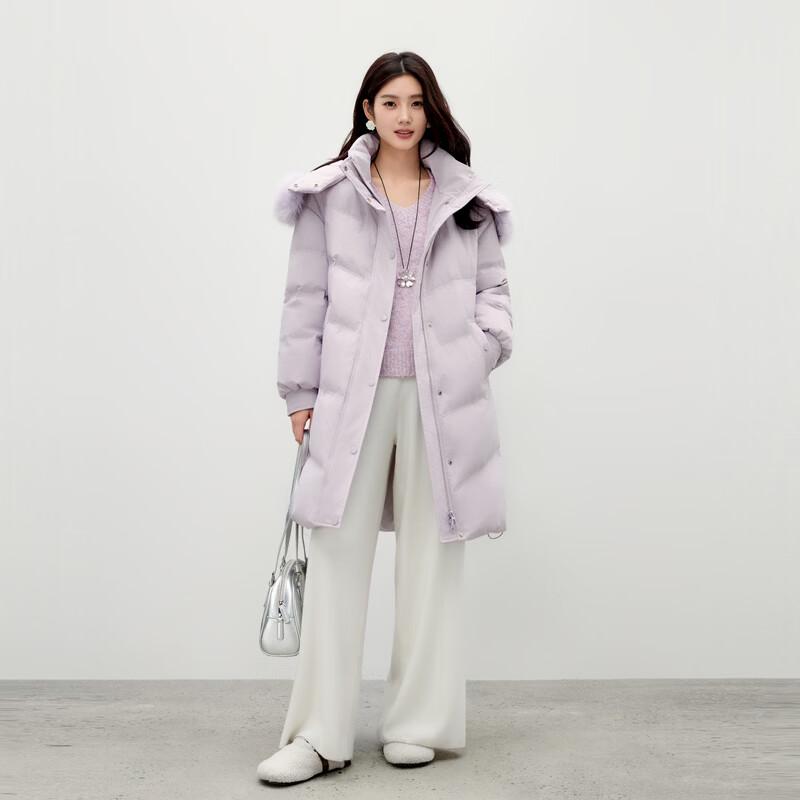 Qiushuiyiren Elegant Detachable Hood Down Jacket