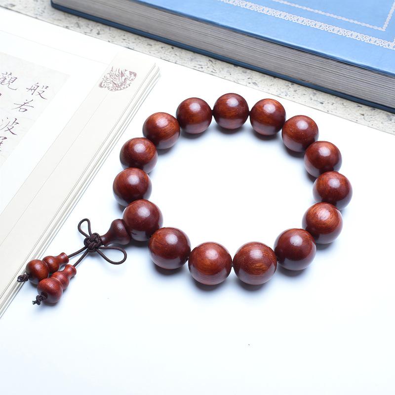 Venus Old Material Small-Leaf Red Sandalwood Prayer Beads Chain - High Oil Density, Unisex, New Chinese Style Decoration Gift