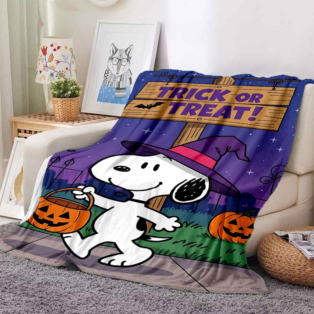 1Pc Snoopy'S Halloween Adventure Blanket Soft And Comfortable Casual Warm Camping Travel Christmas Halloween Gift M91797