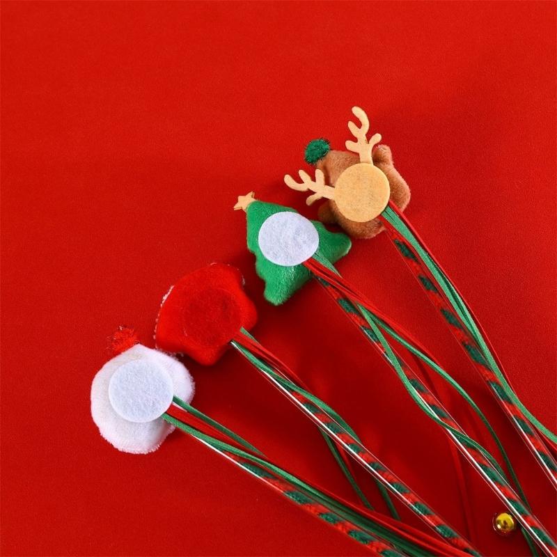 Lovely Cat Plush Toy Cat Wand Toy Fishing with Plush Reindeer for Indoor Cats Kitten Playing Teaser