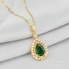 Supply Water Drop Necklace Women'S Retro Simple Fresh Natural Pendant Collarbone Chain