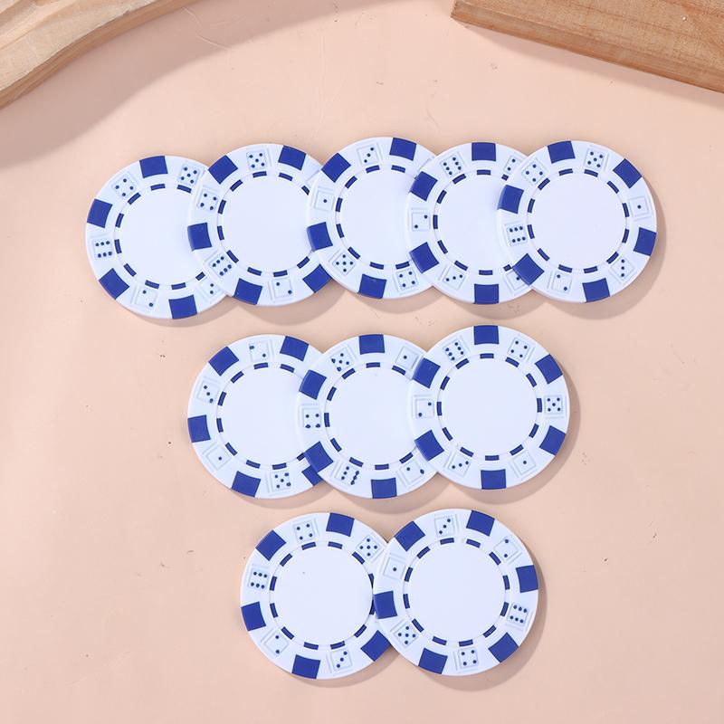 10 Pcs Abs Plastic Poker Chips Casino Texas Hold'Em Poker Metal Coins 11.5G Chips Poker Game Chip Set Accessories