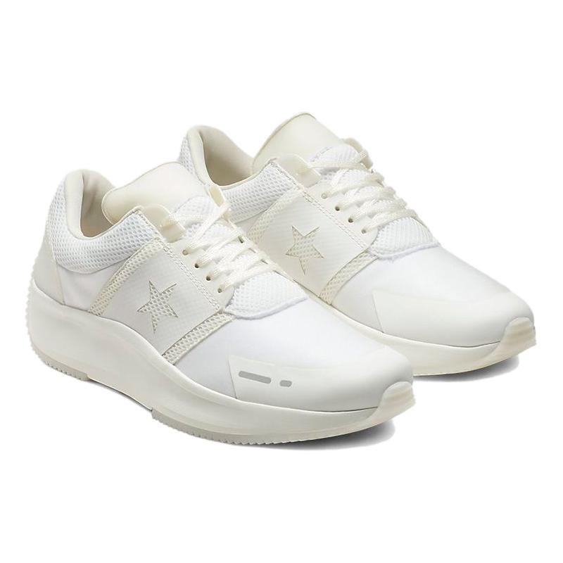 Converse Run Star Ox Shock Absorbing Durable Low Top Casual Shoes Women Sneaker White Gray 163116C