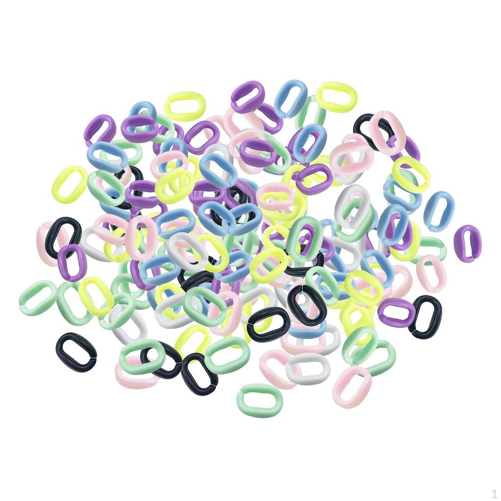 300Pcs Acrylic Assorted Color Linking Rings Connectors for Glasses Bags Earring Necklace Jewelry