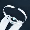 Dainty Turquoise Gemstone Handmade Cuff Bangle 925 Sterling Silver Cuff Bangle, Turquoise Bracelet For Wife , Unisex Bangle, Valentine's Day Gift