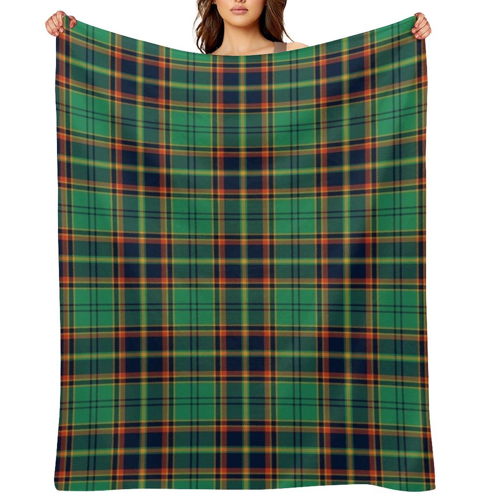 County Antrim Irish Tartan Throw Blanket funny gift for sofa Retros Blankets For Bed Blankets 30x40in