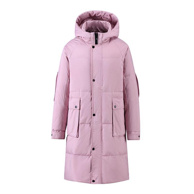 Mid-length Down Jacket for Men and Women In Winter Thickened Korean Loose Hooded Cold-proof Couple Jacket