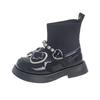 Girls Boots 2025 Autumn and Winter New Short Boots Martin Boots Children's Socks Boots Girls Single Boots Velvet Pearl Princess Shoes