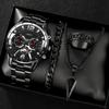 Watch Men's Set Gift Dial with Calendar Steel Belt Men's Watch Business Luminous Watch