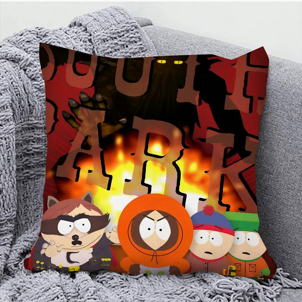 S-South Park Pillow Case Square Pillow Bedroom Sofa Leisure Comfort Cushion Car Living Room Home Decoration