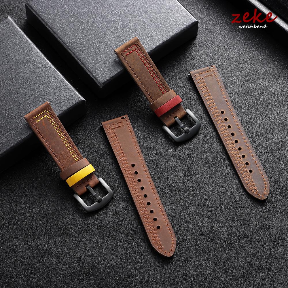 Vintage Genuine Leather Watch Strap 20mm 22mm Quick Release Hand Stitching for Men Women Wristband for Huawei Watch GT5/GT4 Belt