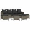 VidaXL Garden Lounge Set 5 Pcs with Grey Cushions Wicker, Outdoor Sofa Set, Garden Furniture Set, 3261559