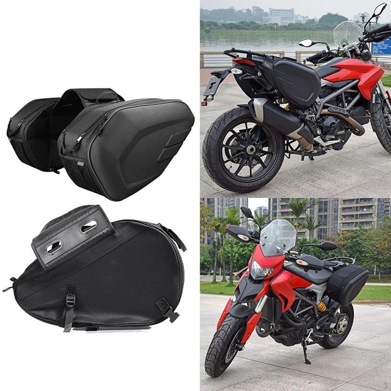 

2 Pieces Motorcycle Saddlebags Side Bags Zipper Closure Waterproof Cover Tool Bag Panniers for oxford cloth