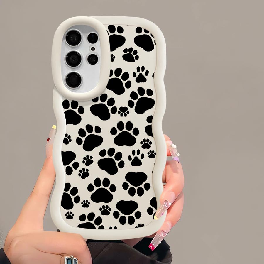 Cute Pet Paw Prints Case for Samsung Galaxy S20 FE S23 Plus A25 S21 S22 Ultra A26 S25 S24 Soft Phone Cover A54 A55 A34 A24 A35