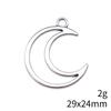 Engraved Crescent Moon Charm Star Pendant For Celestial Mystical Theme DIY Bracelet Necklace Jewelry Making Supplies