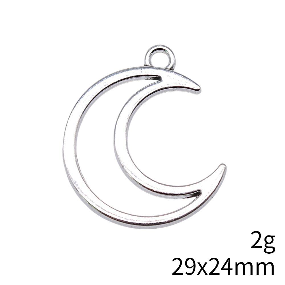 Engraved Crescent Moon Charm Star Pendant For Celestial Mystical Theme DIY Bracelet Necklace Jewelry Making Supplies