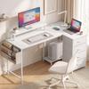 Reversible L Shaped Desk with Drawers USB Ports 150 X 80 Cm White