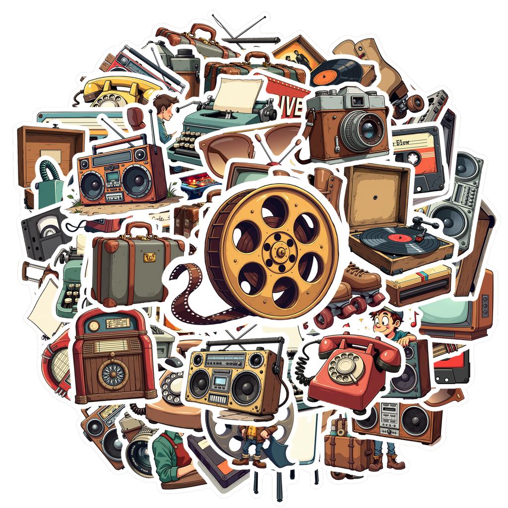 35pcs-70pcs Decals Nostalgic Stationery Stickers DIY Stickers Stickers for Phone Suitcase Fridge