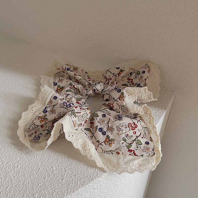 Lace Lace Square Small Floral Hair Band Year Versatile Low Ponytail Tied Hair Headband Large Intestine Ring