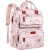 Diaper Bag Backpack, Baby Girl Diaper Bag for Mom, Large Pink Floral Diaper Bag Backpack for Girls, Waterproof Mom Backpack for Work Travel Holiday