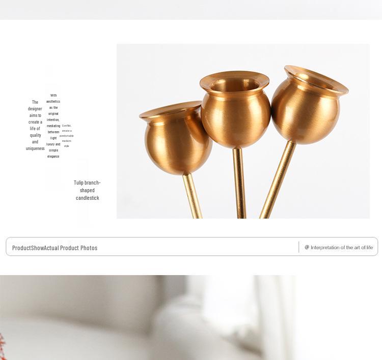 High-End French Metal Candle Holder: Elegant Single-Rod Design for Home Decor