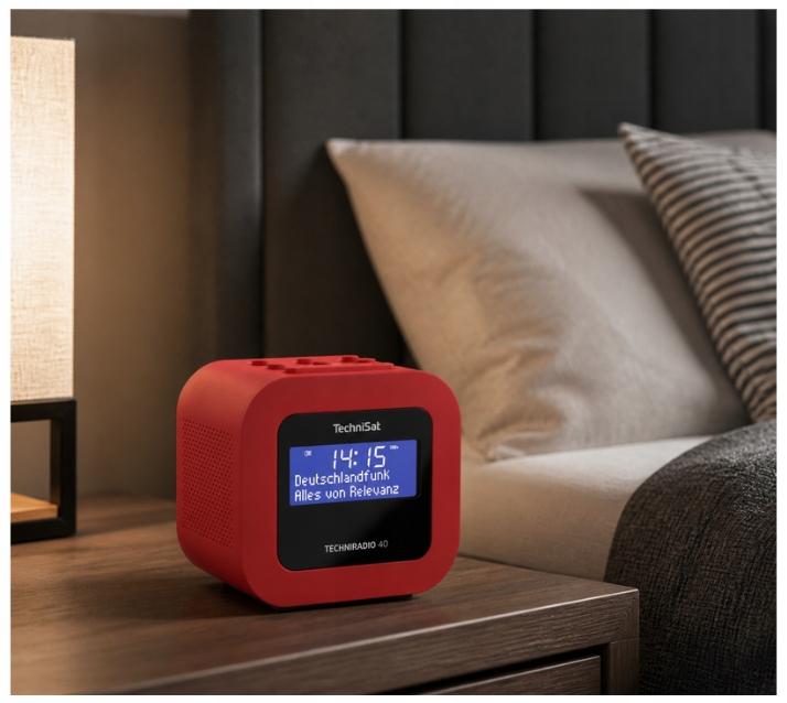 TechniSat TECHNIRADIO 40 DAB+ FM USB Digital Clock Radio Red